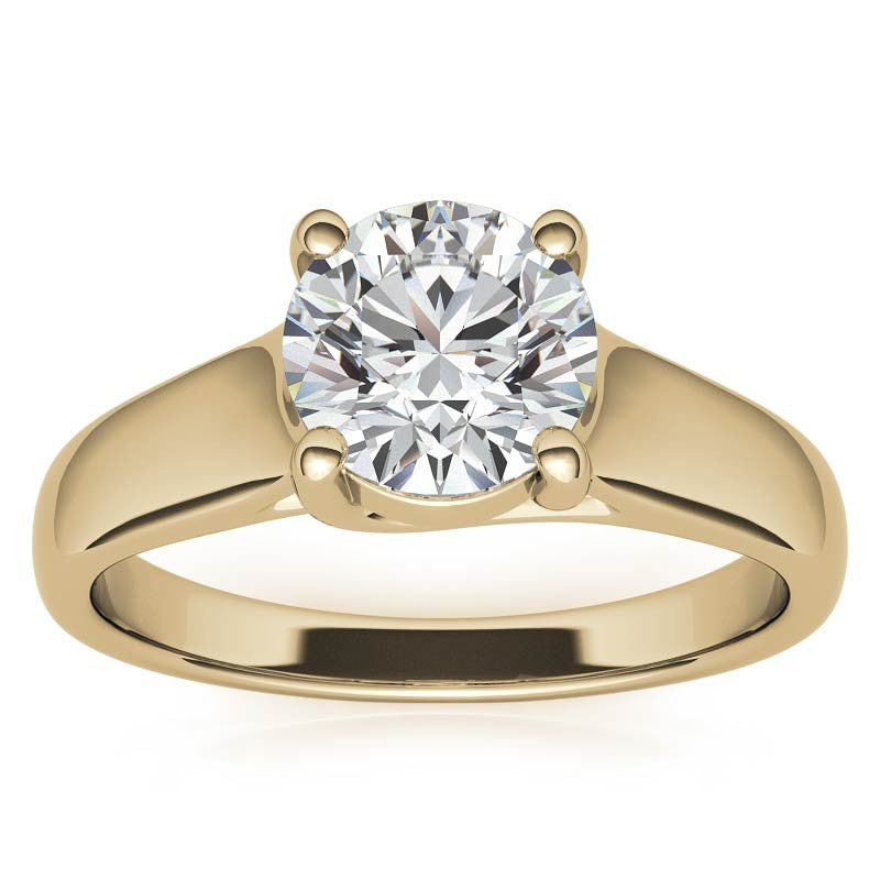 Round Moissanite Trellis Solitaire Ring