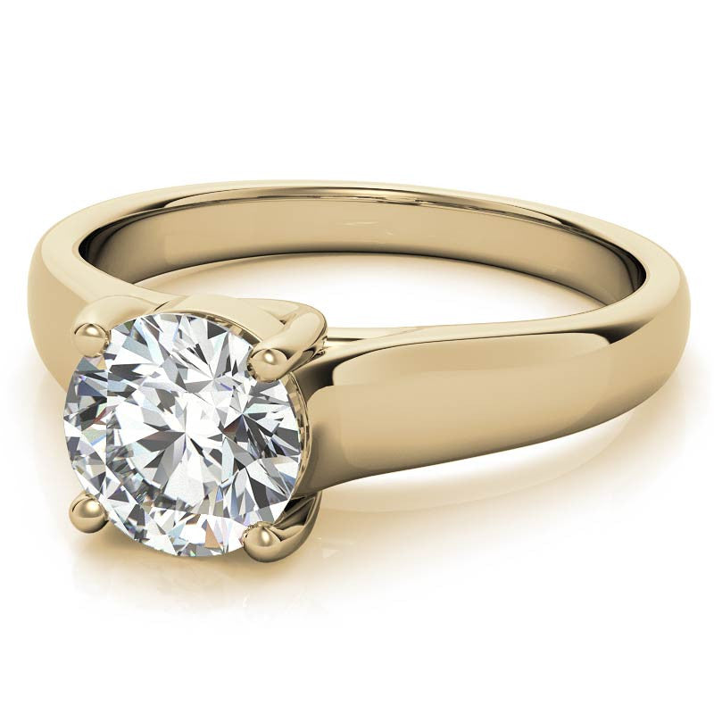 Round Moissanite Trellis Solitaire Ring