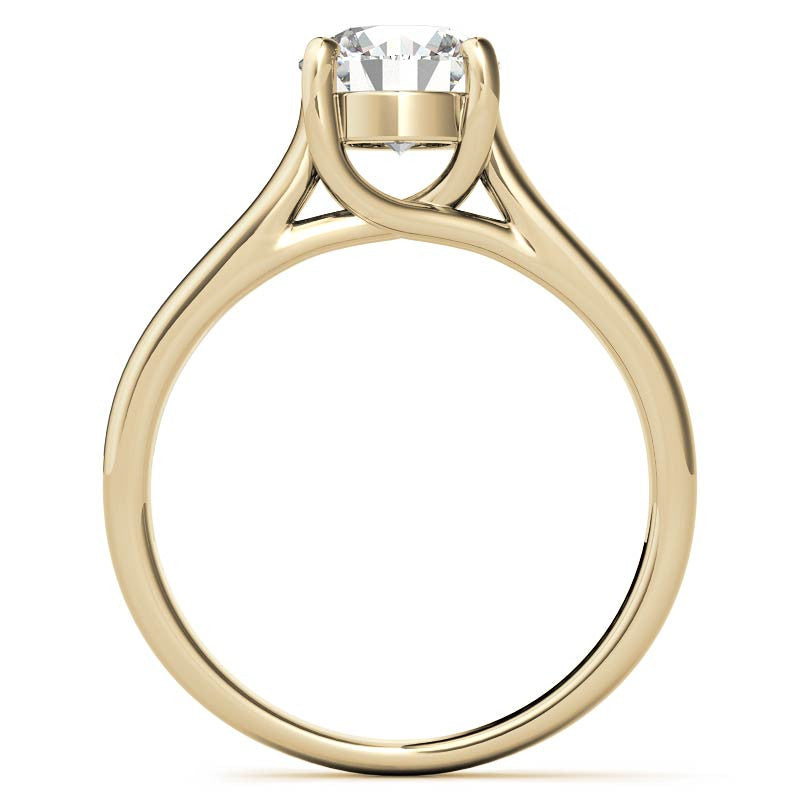 Round Moissanite Trellis Solitaire Ring