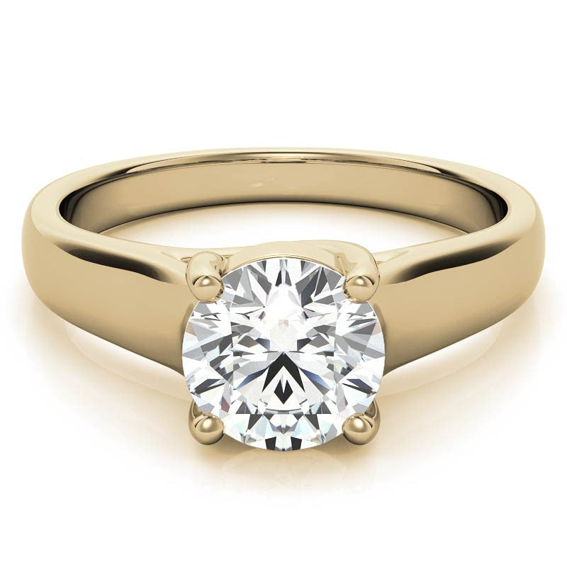 Round Moissanite Trellis Solitaire Ring