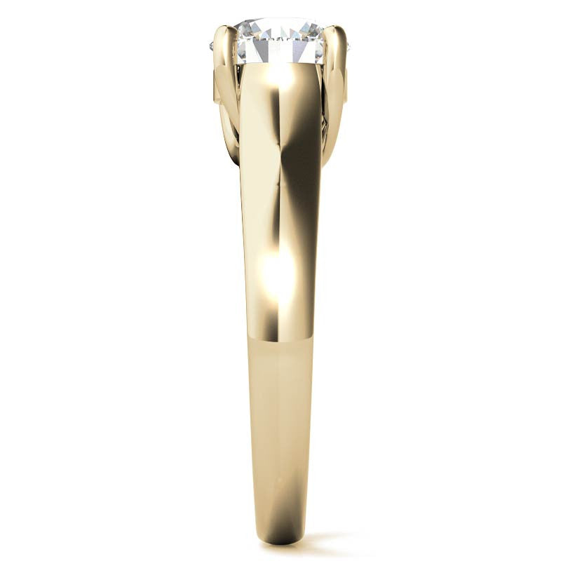 Round Moissanite Trellis Solitaire Ring