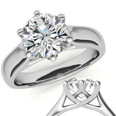 6-Prong Trellis Round Brilliant Moissanite Solitaire Ring