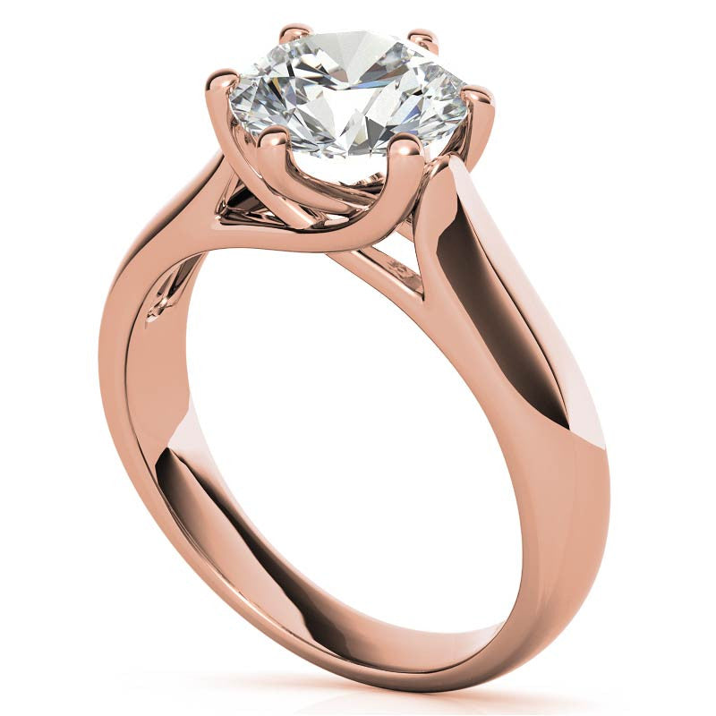 6-Prong Trellis Round Brilliant Moissanite Solitaire Ring