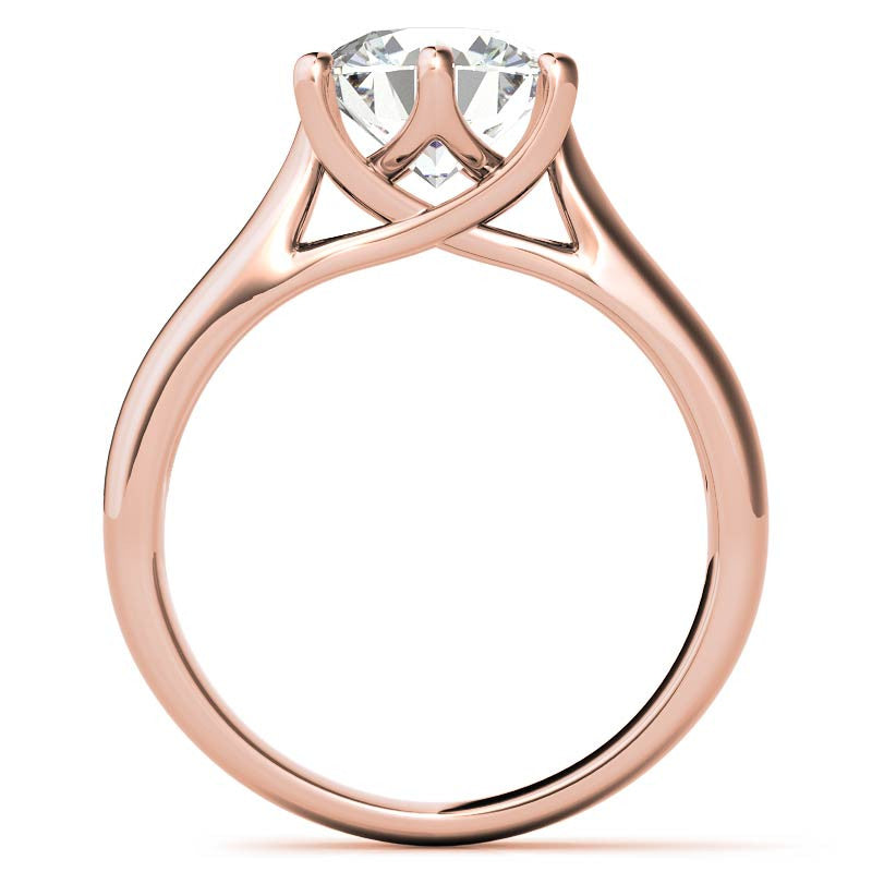 6-Prong Trellis Round Brilliant Moissanite Solitaire Ring