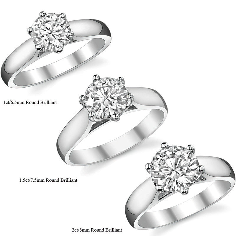 6-Prong Trellis Round Brilliant Moissanite Solitaire Ring