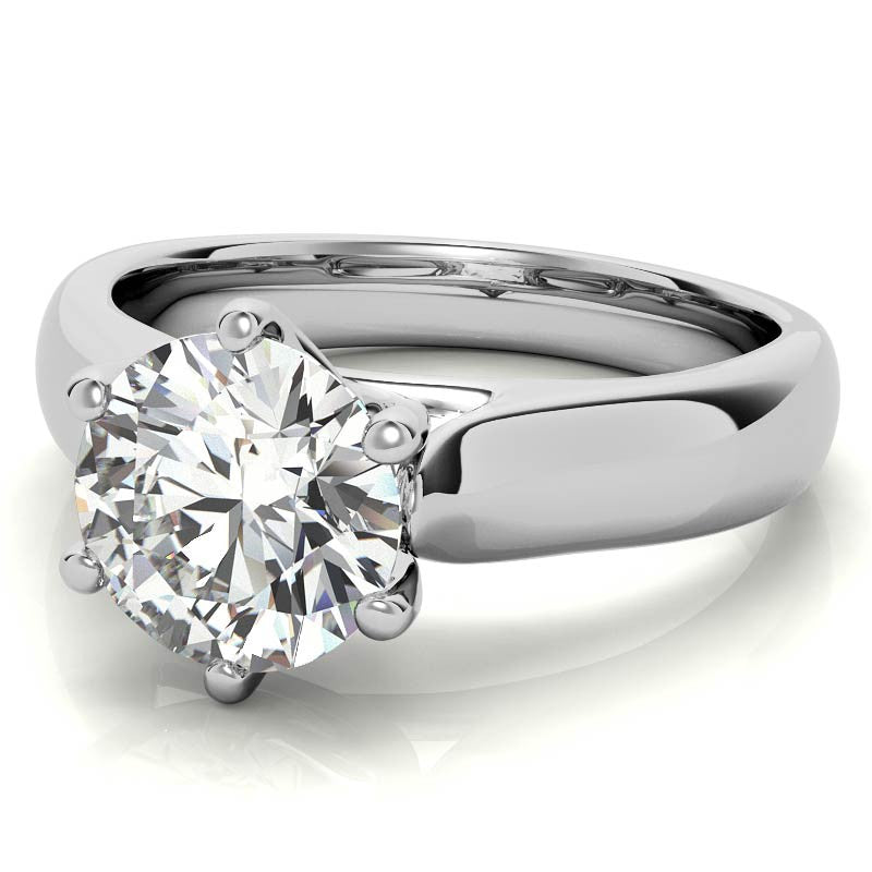 6-Prong Trellis Round Brilliant Moissanite Solitaire Ring