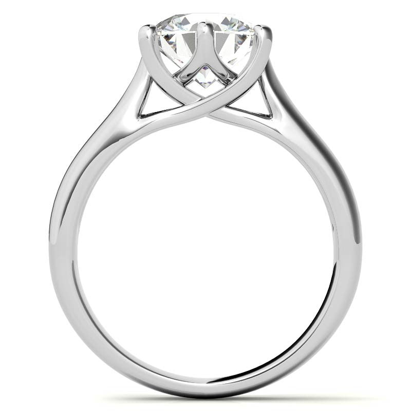 6-Prong Trellis Round Brilliant Moissanite Solitaire Ring
