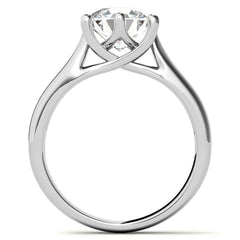 6-Prong Trellis Round Brilliant Moissanite Solitaire Ring