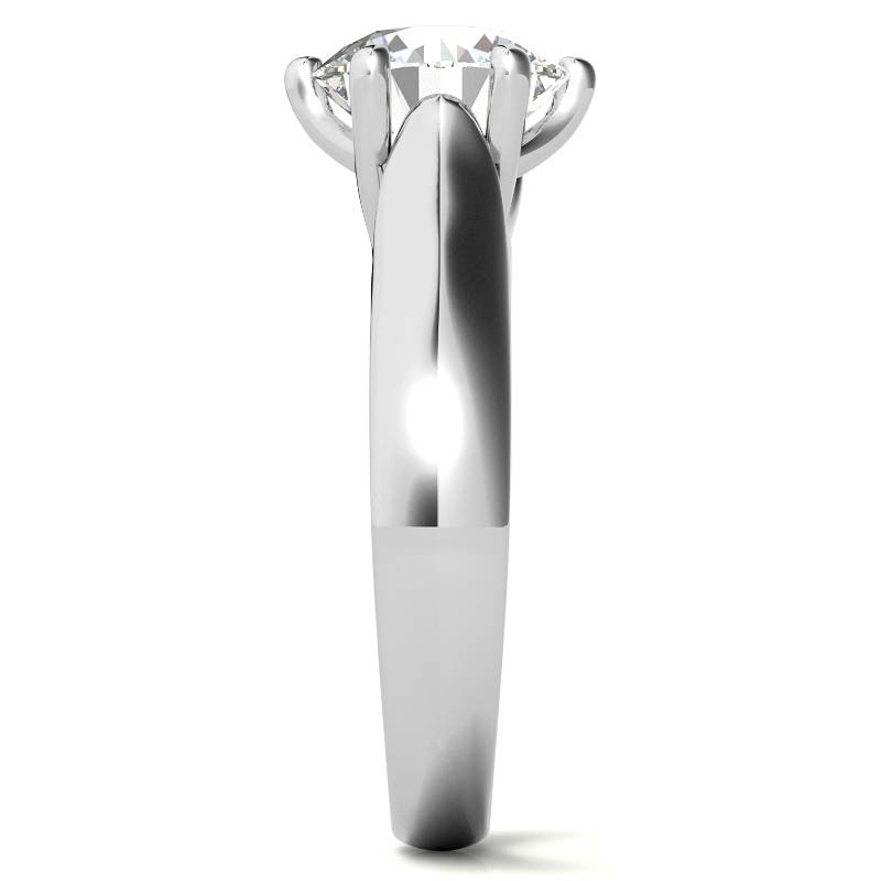 6-Prong Trellis Round Brilliant Moissanite Solitaire Ring
