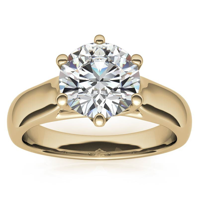 6-Prong Trellis Round Brilliant Moissanite Solitaire Ring