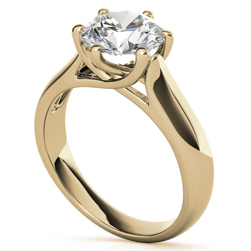 6-Prong Trellis Round Brilliant Moissanite Solitaire Ring