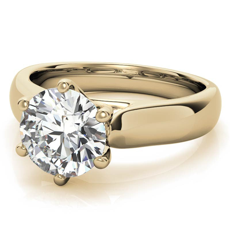 6-Prong Trellis Round Brilliant Moissanite Solitaire Ring