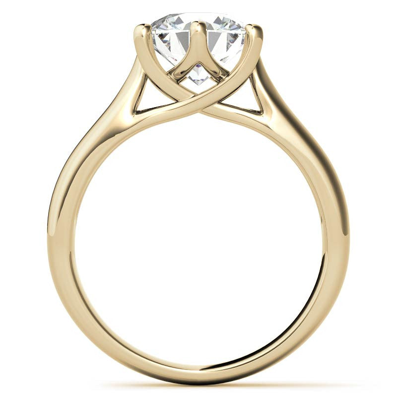 6-Prong Trellis Round Brilliant Moissanite Solitaire Ring