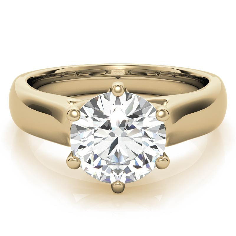6-Prong Trellis Round Brilliant Moissanite Solitaire Ring