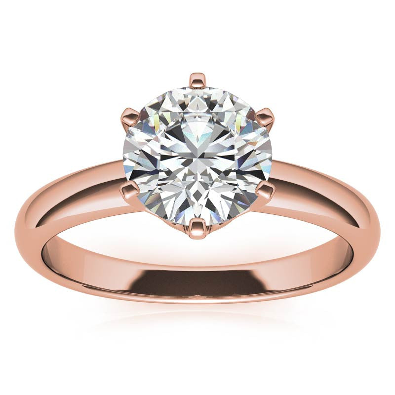 Low Set Round Brilliant Moissanite Solitaire Ring