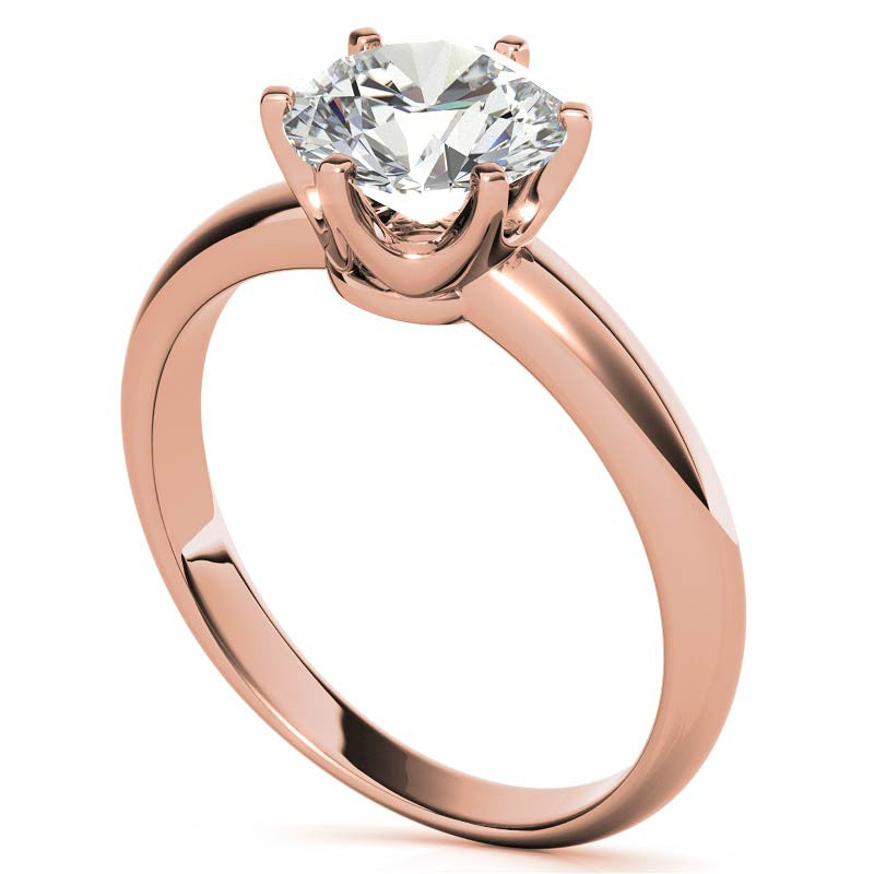 Low Set Round Brilliant Moissanite Solitaire Ring