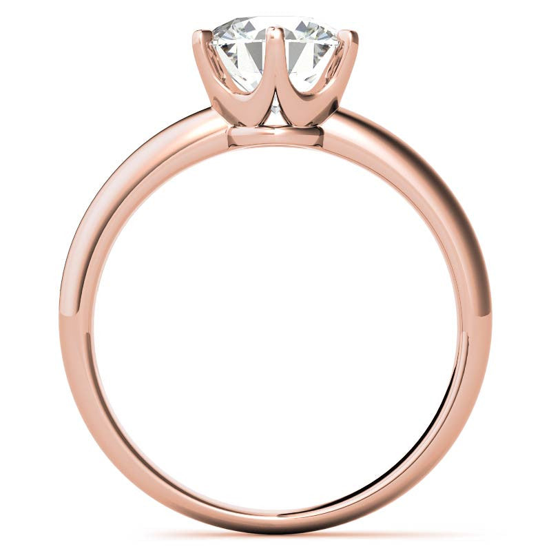 Low Set Round Brilliant Moissanite Solitaire Ring