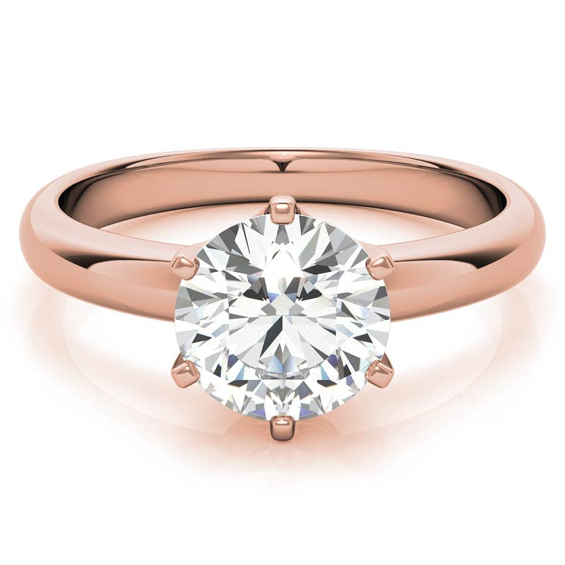 Low Set Round Brilliant Moissanite Solitaire Ring