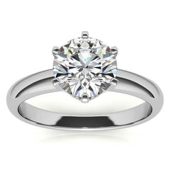 Low Set Round Brilliant Moissanite Solitaire Ring