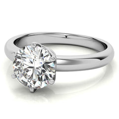 Low Set Round Brilliant Moissanite Solitaire Ring