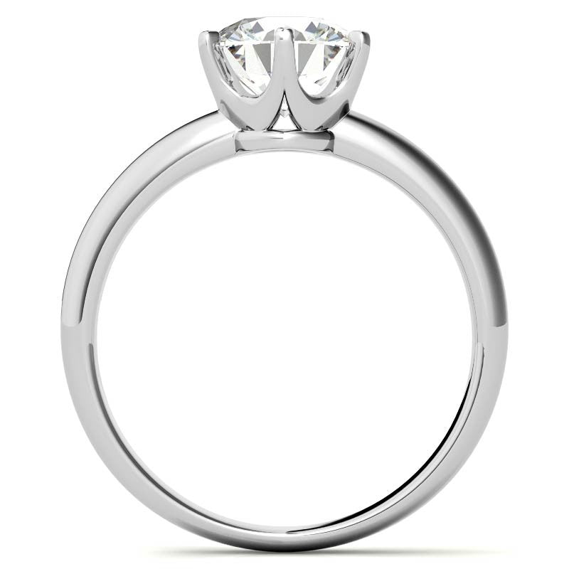 Low Set Round Brilliant Moissanite Solitaire Ring
