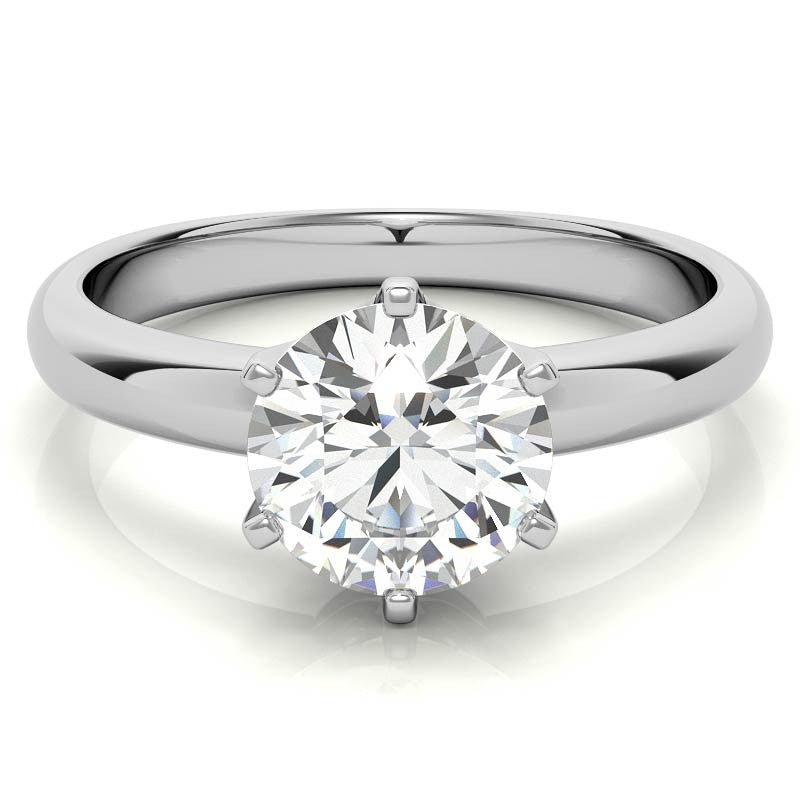Low Set Round Brilliant Moissanite Solitaire Ring