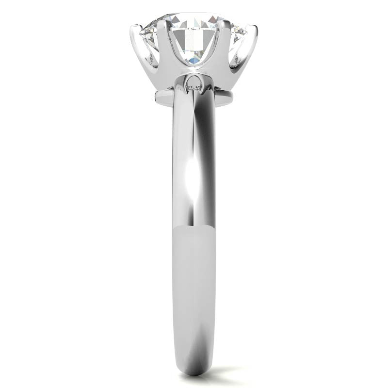Low Set Round Brilliant Moissanite Solitaire Ring