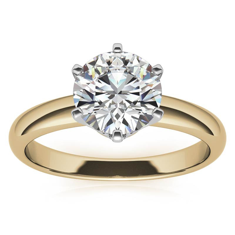 Low Set Round Brilliant Moissanite Solitaire Ring