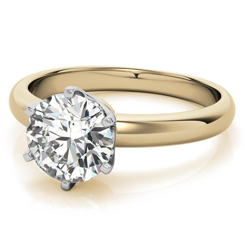 Low Set Round Brilliant Moissanite Solitaire Ring