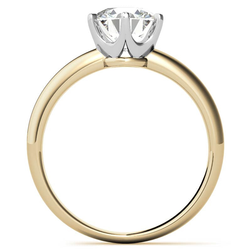 Low Set Round Brilliant Moissanite Solitaire Ring