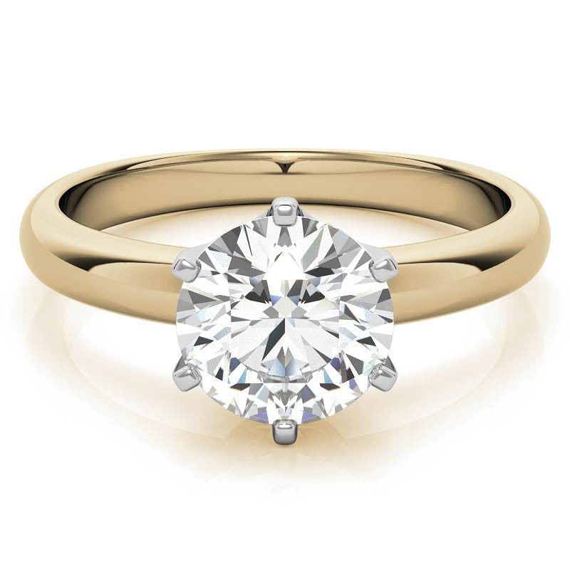 Low Set Round Brilliant Moissanite Solitaire Ring