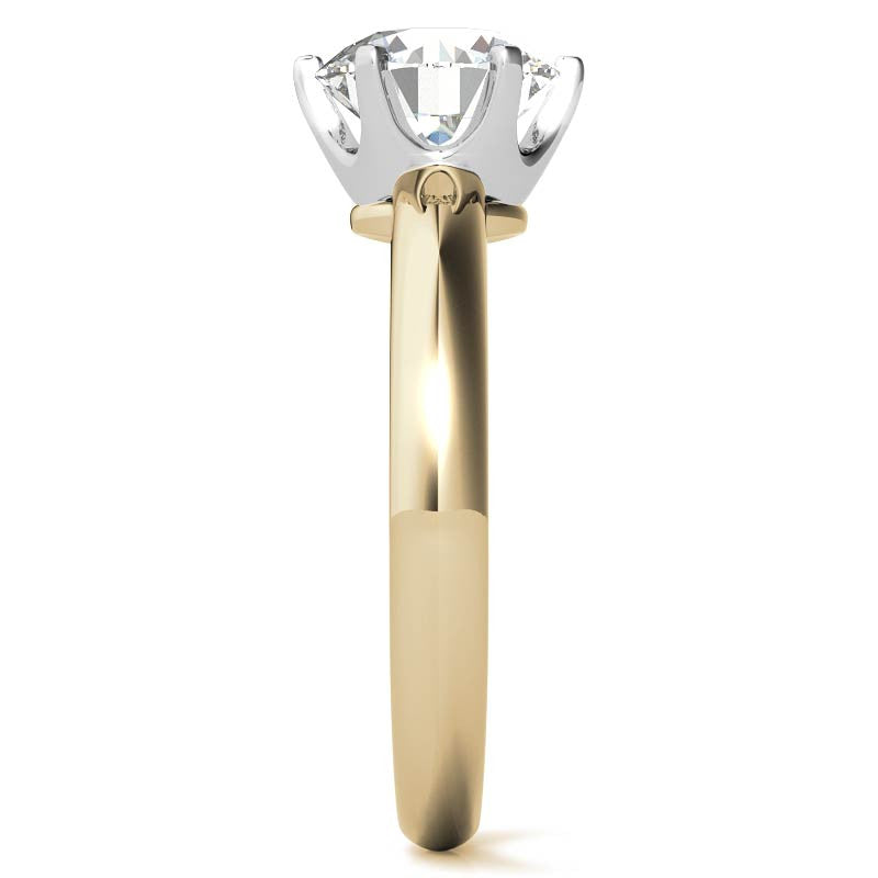 Low Set Round Brilliant Moissanite Solitaire Ring