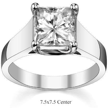 Princess cut Moissanite Trellis Solitaire Ring