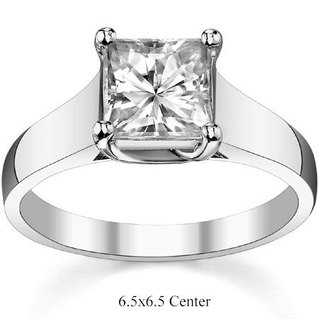 Princess cut Moissanite Trellis Solitaire Ring