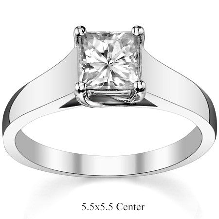 Princess cut Moissanite Trellis Solitaire Ring