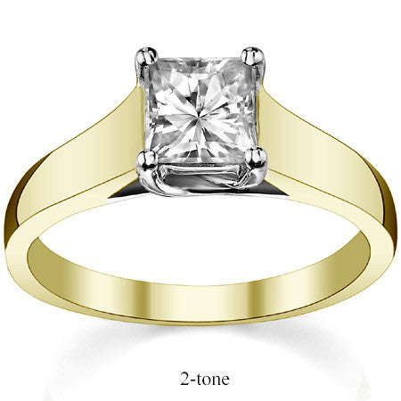 Princess cut Moissanite Trellis Solitaire Ring