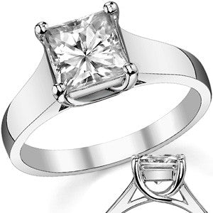Princess cut Moissanite Trellis Solitaire Ring