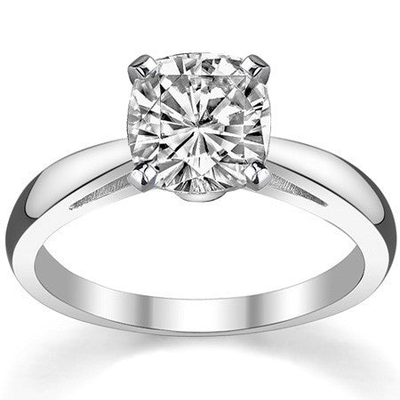 Cathedral Style Moissanite Solitaire Ring