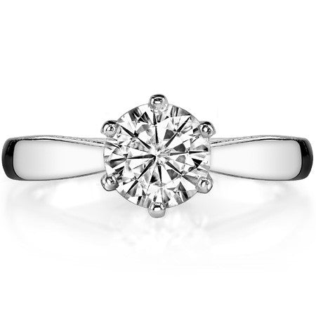 Cathedral Style Moissanite Solitaire Ring