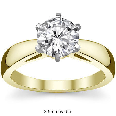 Cathedral Style Moissanite Solitaire Ring