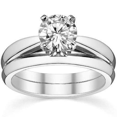 Cathedral Style Moissanite Solitaire Ring