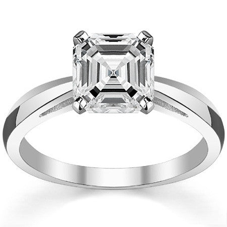 Cathedral Style Knife Edge Moissanite Solitaire Ring