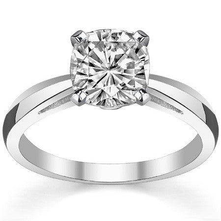 Cathedral Style Knife Edge Moissanite Solitaire Ring