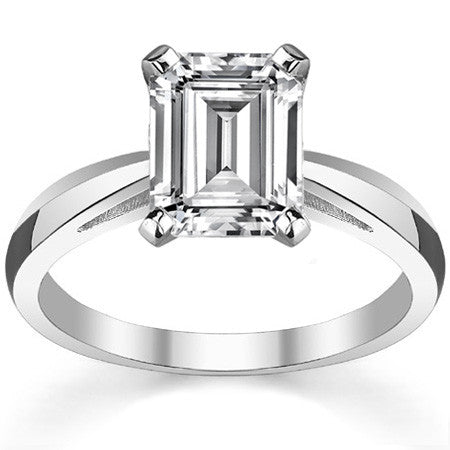 Cathedral Style Knife Edge Moissanite Solitaire Ring