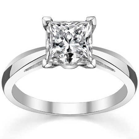 Cathedral Style Knife Edge Moissanite Solitaire Ring
