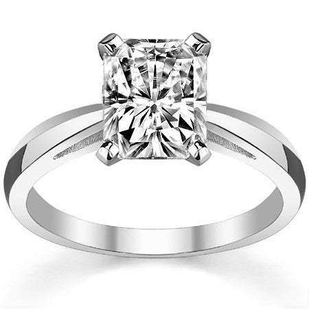 Cathedral Style Knife Edge Moissanite Solitaire Ring