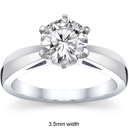 Cathedral Style Knife Edge Moissanite Solitaire Ring