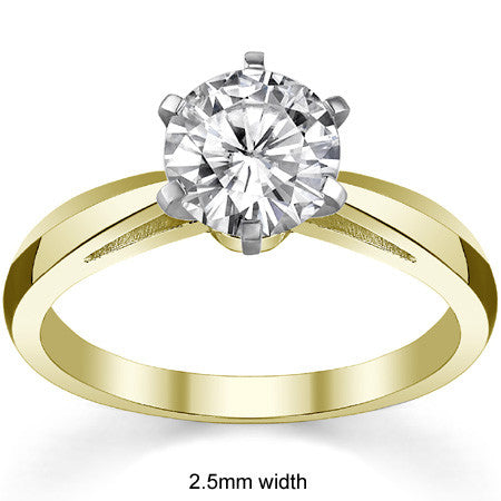 Cathedral Style Knife Edge Moissanite Solitaire Ring