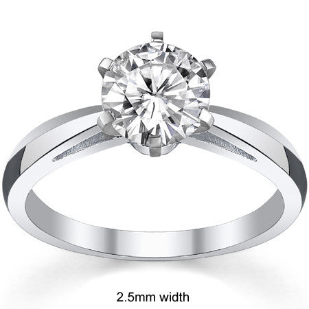 Cathedral Style Knife Edge Moissanite Solitaire Ring