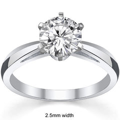 Cathedral Style Knife Edge Moissanite Solitaire Ring